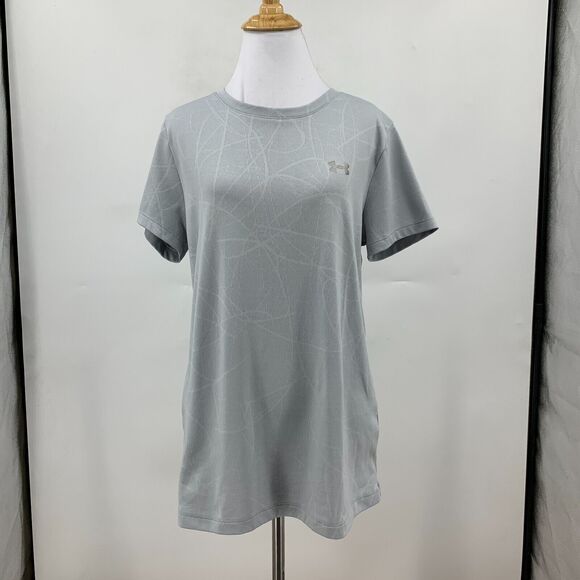 Under Armour Tech Defense Jacquard Shirt Womens L Large Ash Gray Athletic Tee - Picture 2 of 9